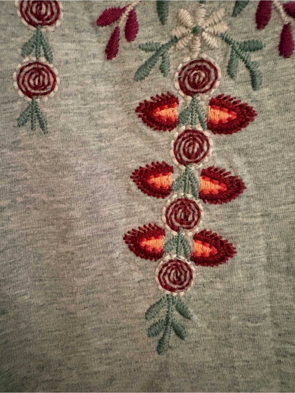 Johnny Was embroidered Gray Women’s Swing Top - Picture 6 of 9